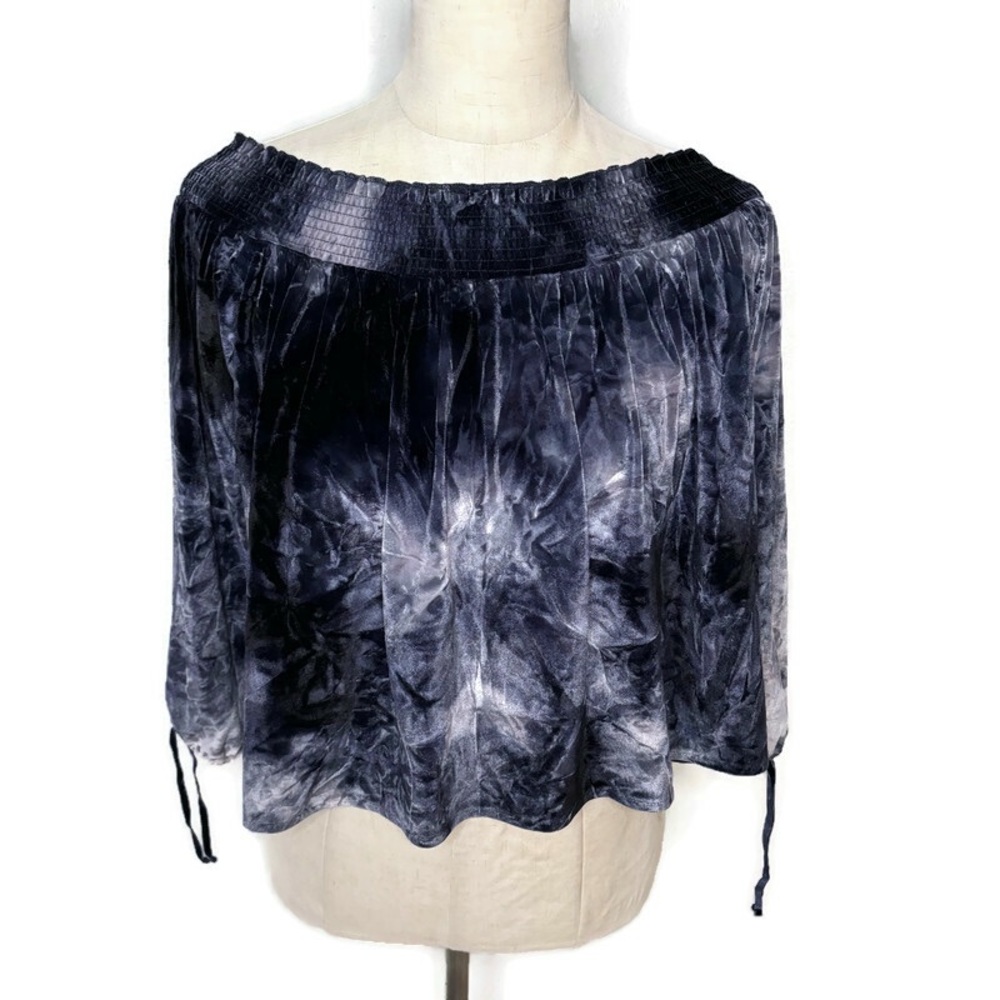 American Eagle Crushed Velvet Off Shoulder Shirt Size XS - Picture 10 of 11